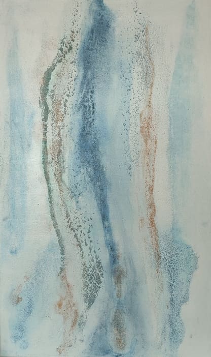 Abstraktna slika "Nežno modra", dimenzije 93x56 cm
