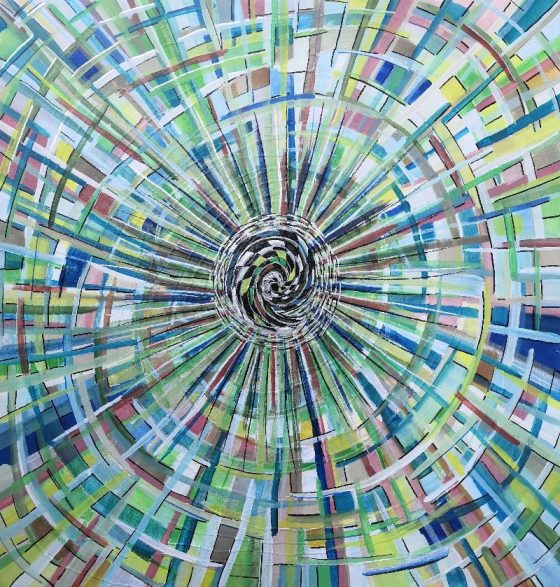 Abstraktna slika "Vrtinec", dimenzija 72x75 cm