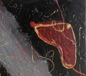 Unikatna slika na platnu "Rdečo srce", dimenzije 40x30 cm